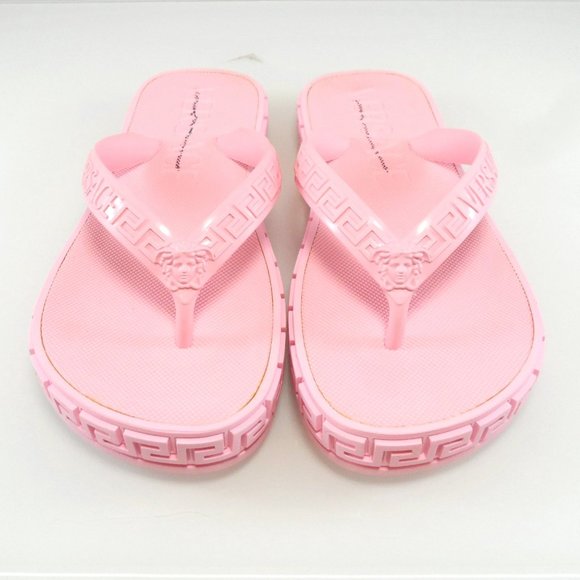 NWT$375 Versace Medusa Icon Greek Key Greca Thong Flip Flops Slides 36.5 / 5-5.5 - Picture 9 of 14